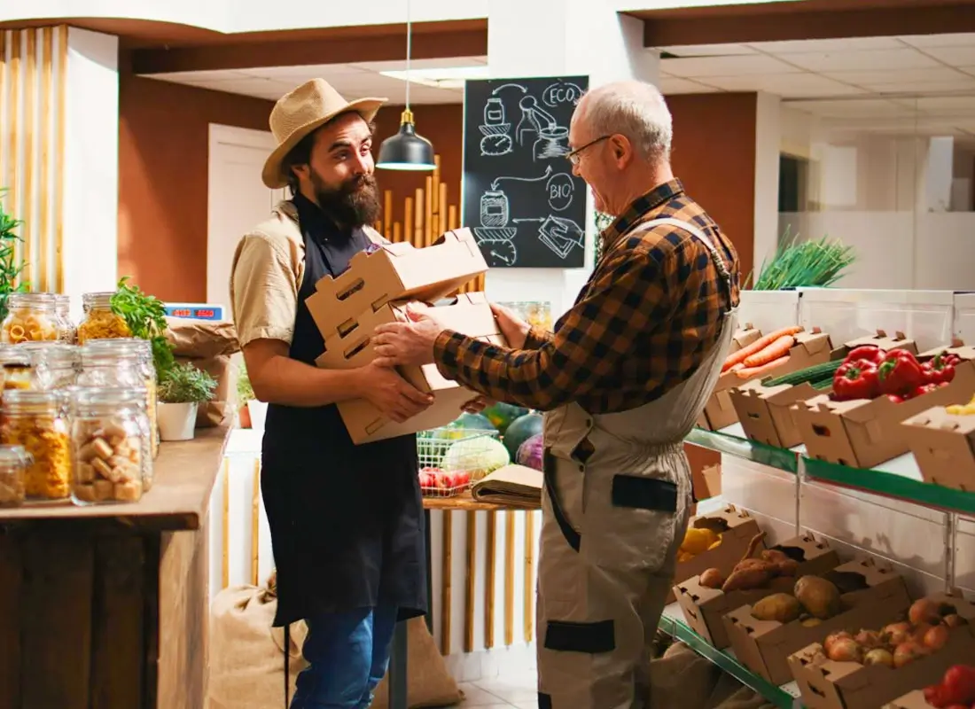 Restaurant inventory including ingredients and supplies on shelves