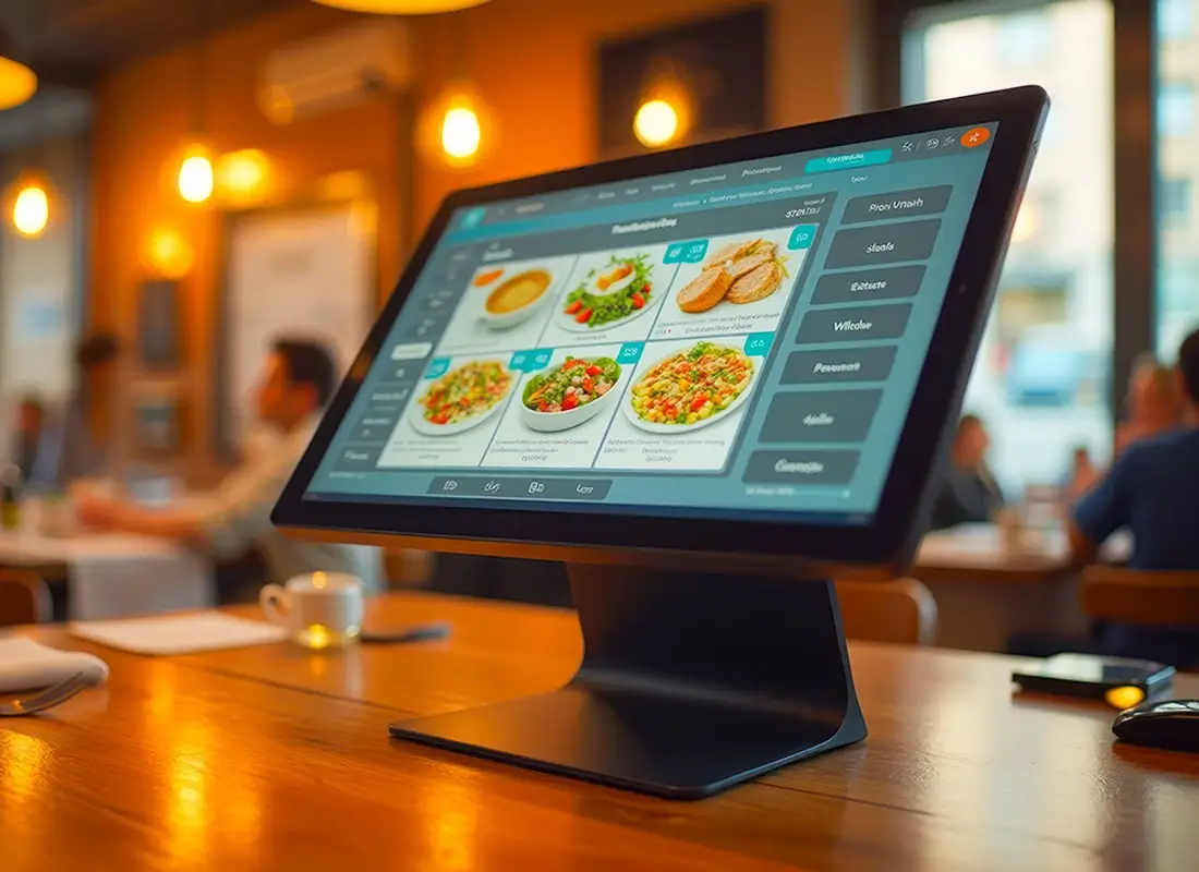 Restaurant POS system and reservation software on screen