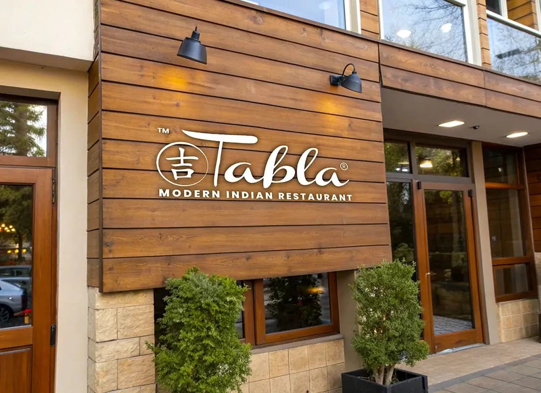 Outdoor signage of Tabla Franchise on restaurant building