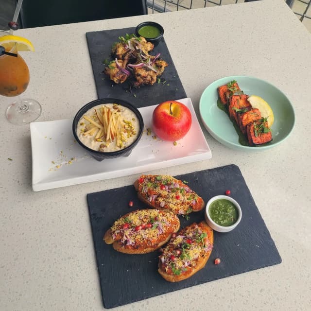 Fine dining plate with Indian cuisine