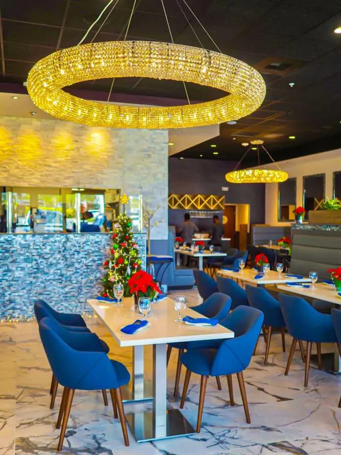 Interior of Tabla fine dining restaurant showing elegant setting