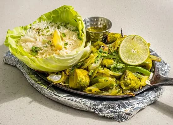 Close-up of colorful Indian cuisine dish
